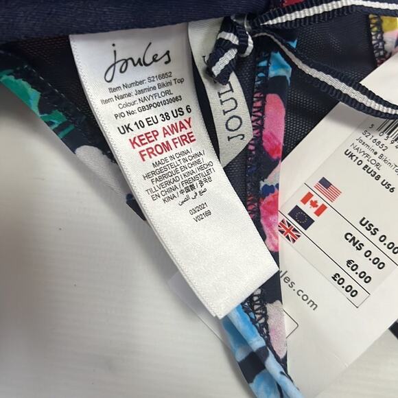 NWT JOULES BONNIE CLASP FASTENING ALTER NECK BIKINI TOP‎ - Picture 5 of 5